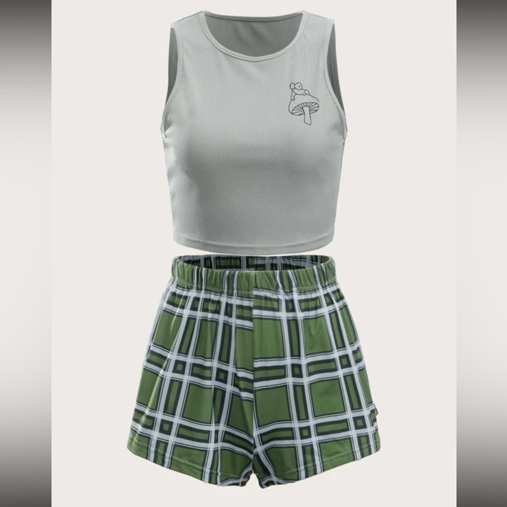 Green mushroom frog Pajama set